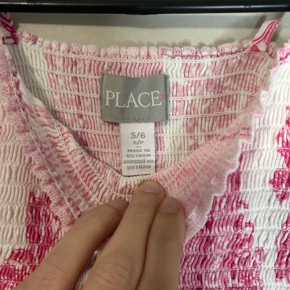 The Children’s Place Pink and White Smocked Sundress, Size 5/6 - Picture 3 of 5